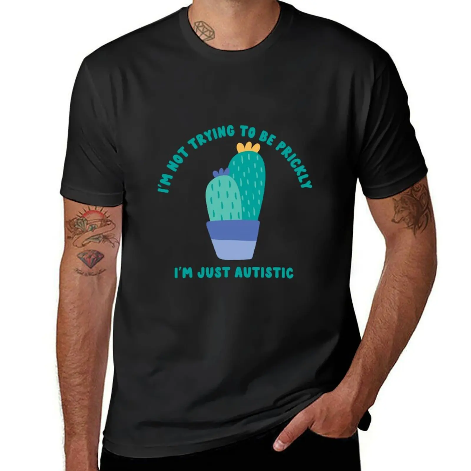 not trying to be prickly; i'm just autistic T-Shirt cute tops animal prinfor boys Men's clothing