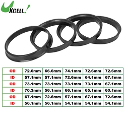 UXCELL-Anneaux centraux de moyeu de voiture, alésage de roue, entretoise centrale, 67.1mm à 60.1mm, 72.6mm à 57.1mm, 66.6mm à 57.1mm, 4 pièces