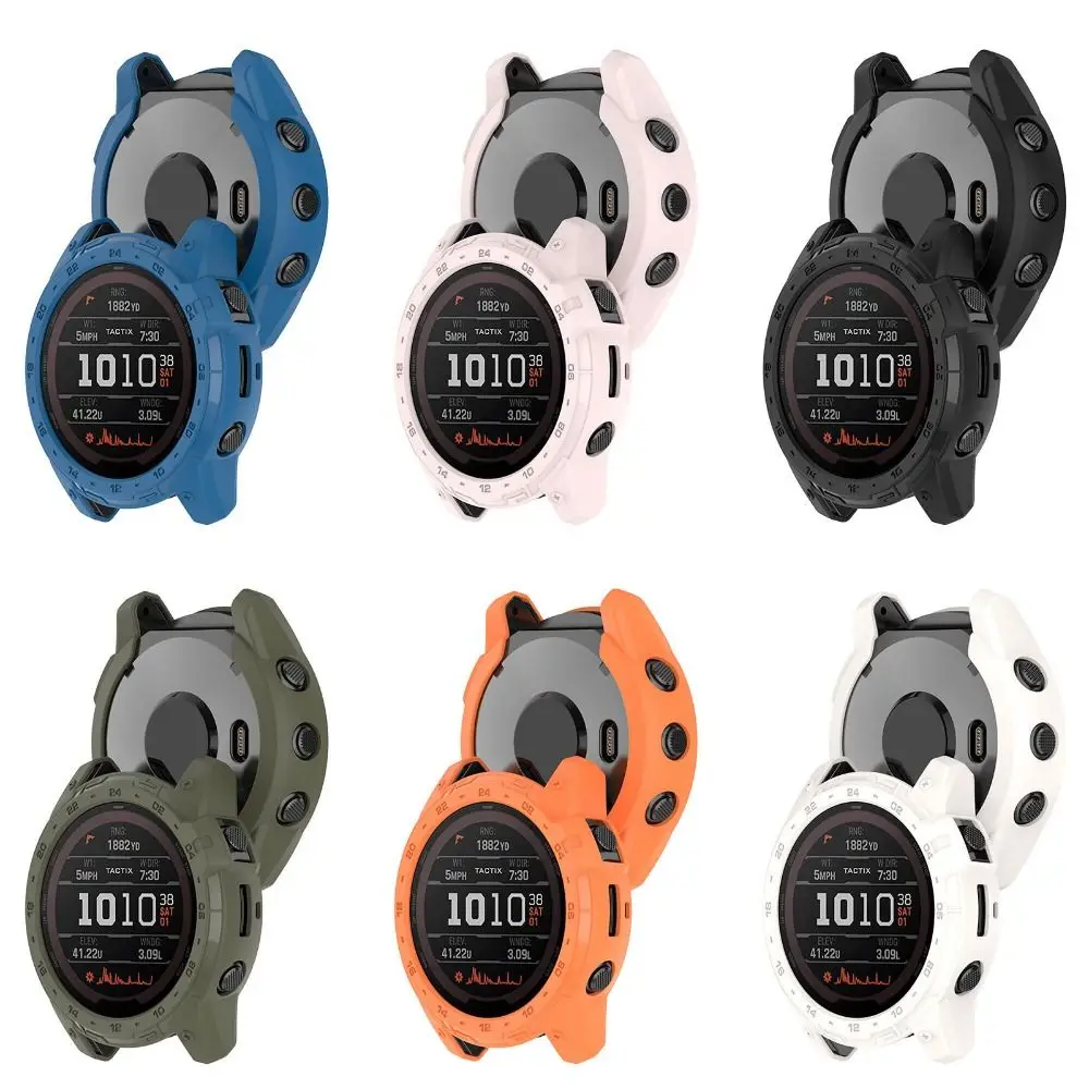 New TPU Protective Case Frame Bumper Edge Shell Accessories Soft Screen Protector for Garmin Tactix 7 AMOLED Smart Watch