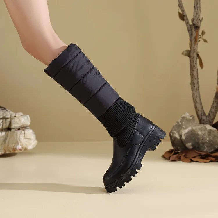 

2025 Winter Snow Boot Women Knee High Boots Fleece Women's Boots High Quality Warm Cotton Shoes