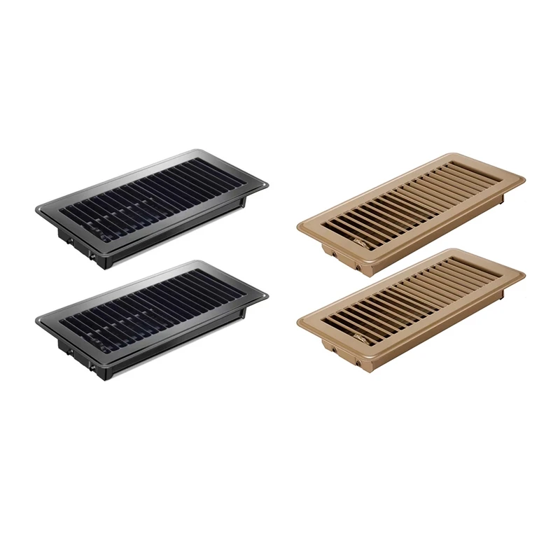 Registro de piso de 2 piezas de 4 x 10 pulgadas, rejillas de ventilación de piso resistentes, cubiertas de ventilación de aire de calor, cubiertas de ventilación de piso para registro de piso de calentador