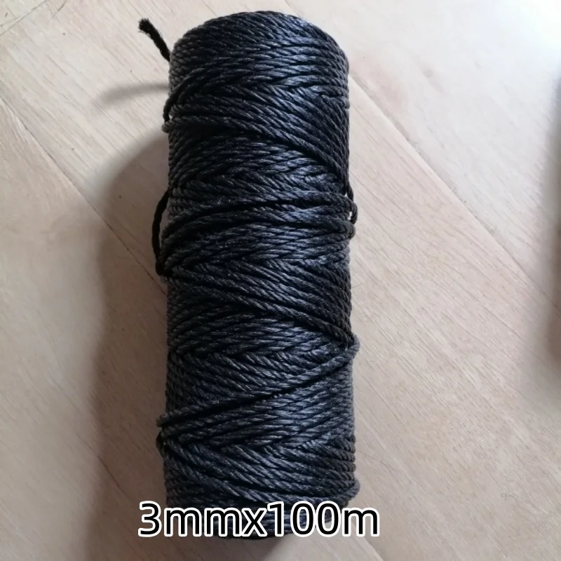 1/2/3 Black Nylon Rope Polyethylene Climbing Gardening Corda Net String Construction Line Binding Corde