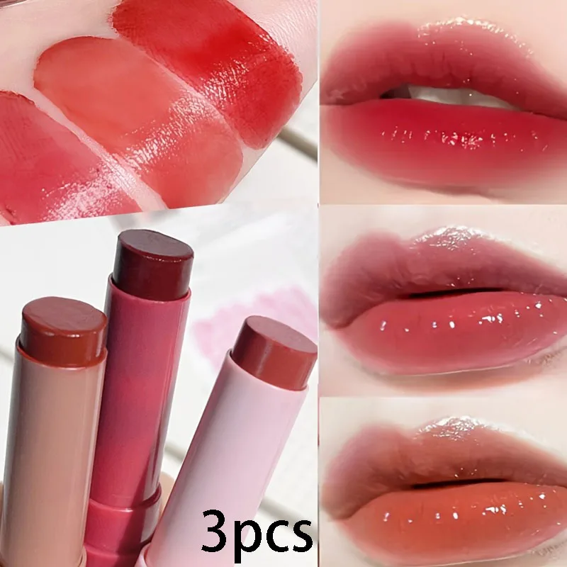 Uroczy Kolorowy Balsam do Ust 3 szt. Nawilżający Tint do Ust Długotrwała Wodoodporna Pomadka Kobiety Dziewczyny Kosmetyki do Ust Prezent na Walentynki