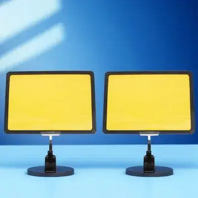 

2 шт. держатели ценников формата А4 из АБС-пластика, вращающиеся зажимы для табличек, держатели этикеток для полок, стираемые ПВХ-дисплеи для супермаркетов и розничных магазинов