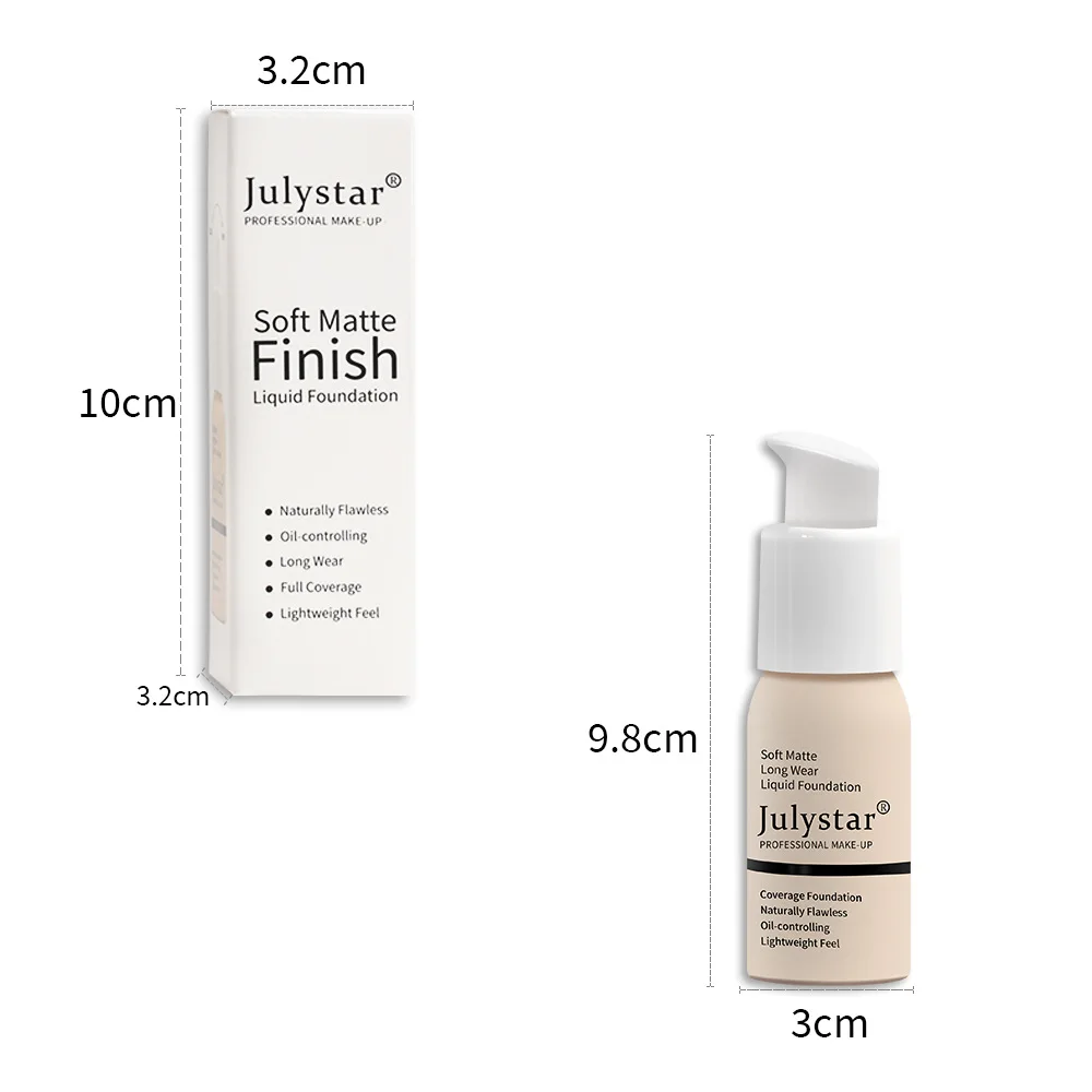 Julystar 10 Kleur Vloeibare Foundation Concealer Onzichtbare Poriën Vervagen Donkere Kringen Onder De Ogen Vrouwen Gezicht Make-Up