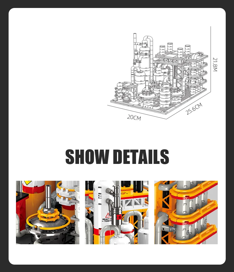 

City Industrial Area Building Blocks Oil Factory Creative Oil Pumping Machine Refinery Plant Storage Factory Model Bricks Toys