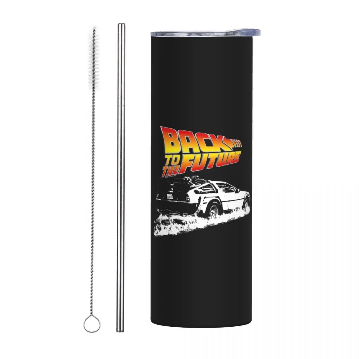 

Ретро Назад в будущее Стакан из нержавеющей стали с вакуумной изоляцией Кружки Термальная соломинка для холодной бутылки с крышкой 20 унций