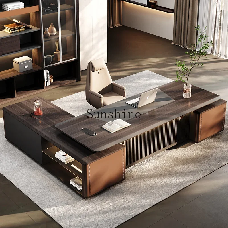 Boss, president desk Italian light luxury desk furniture, chair combination