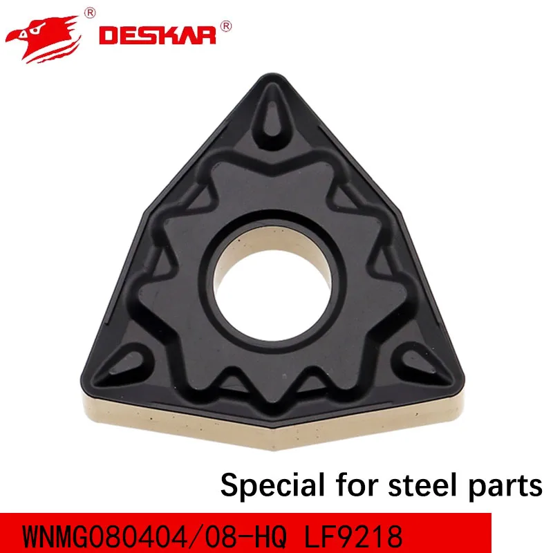 DESKAR WNMG080404 WNMG080408 HQ LF9218 مخرطة CNC أداة القطع كربيد إدراج خاص لأجزاء الصلب طلاء CVD مزدوج اللون #1