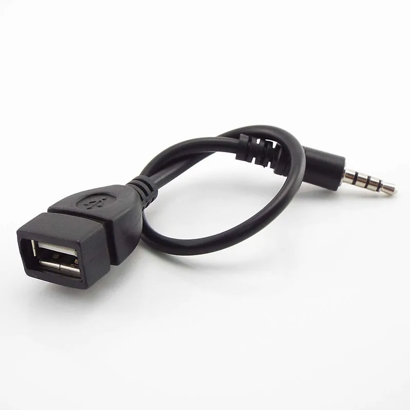 3.5mm jack male to USb Female jack 3.5 male Converter Headphone Earphone Audio Cable Adapter Connector Cord for mp3 4 phone pc q