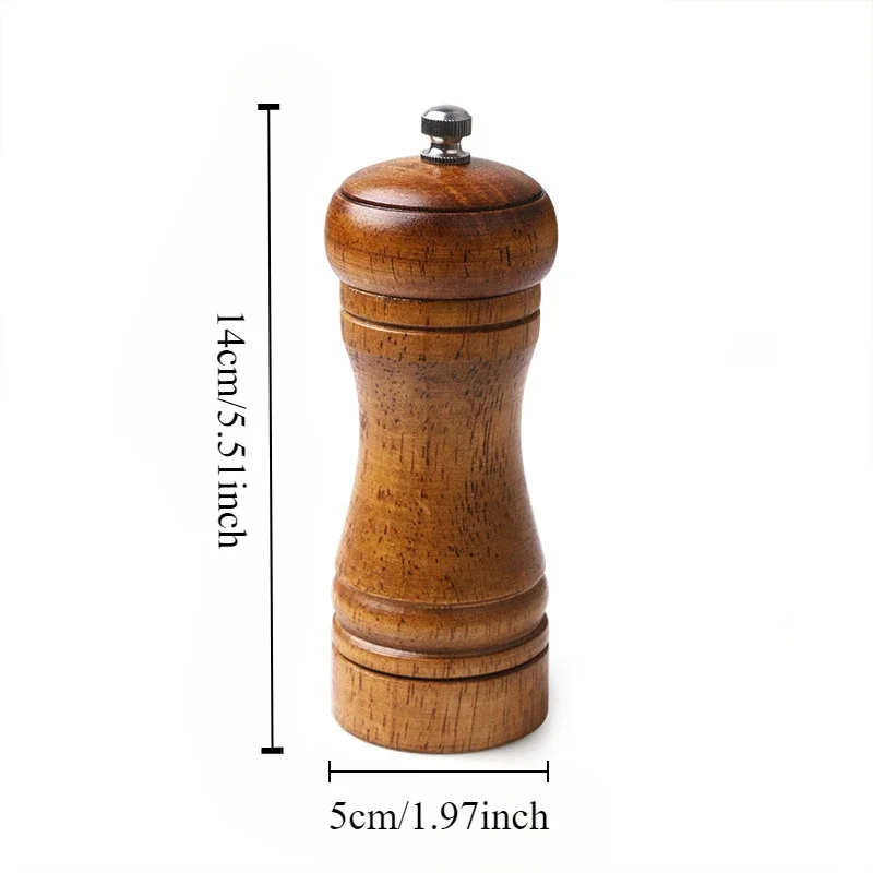 1pc 5-inch oak salt pepper grinder, solid wood spice pepper grinder, kitchen cooking tool Multi use seasoning bottle tools