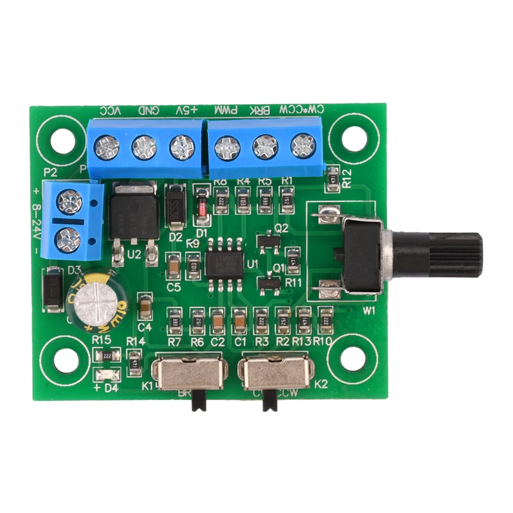 Controlador de velocidad del Motor de CC sin escobillas DC8-24V, placa de Control de velocidad PWM, Control hacia adelante y hacia atrás con interruptor frontal/lateral