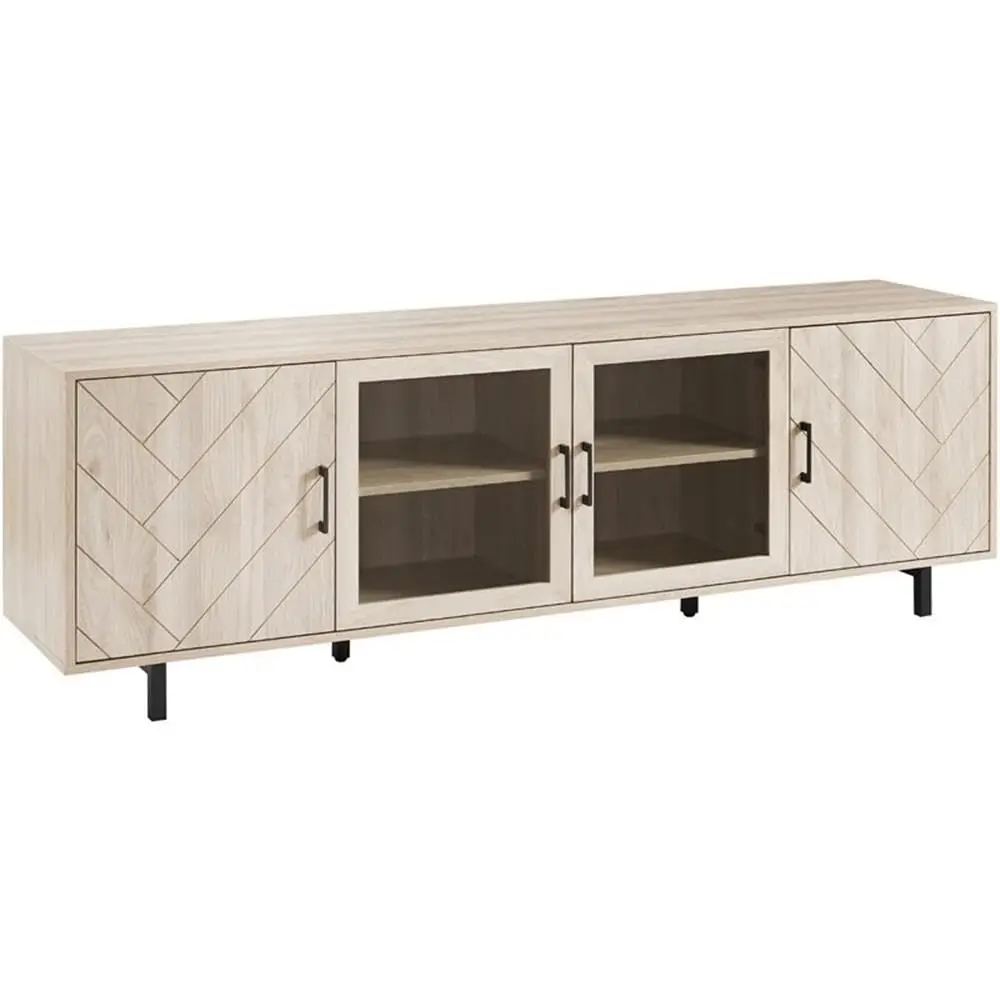 Modern 4 Door Herringbone TV Stand for TVs up to 80