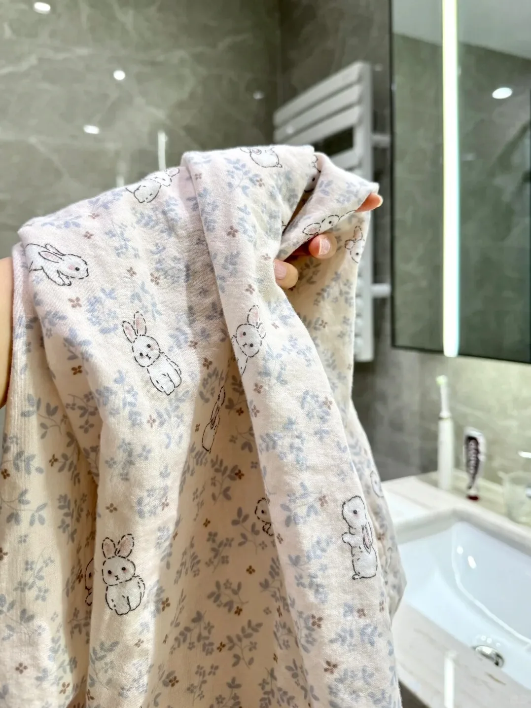 

Pure Cotton Double Layer Baby Gauze Sleepwear Women's Style Long Sleep Skirt Summer Home Clothes Sweet Style Short Sleeve