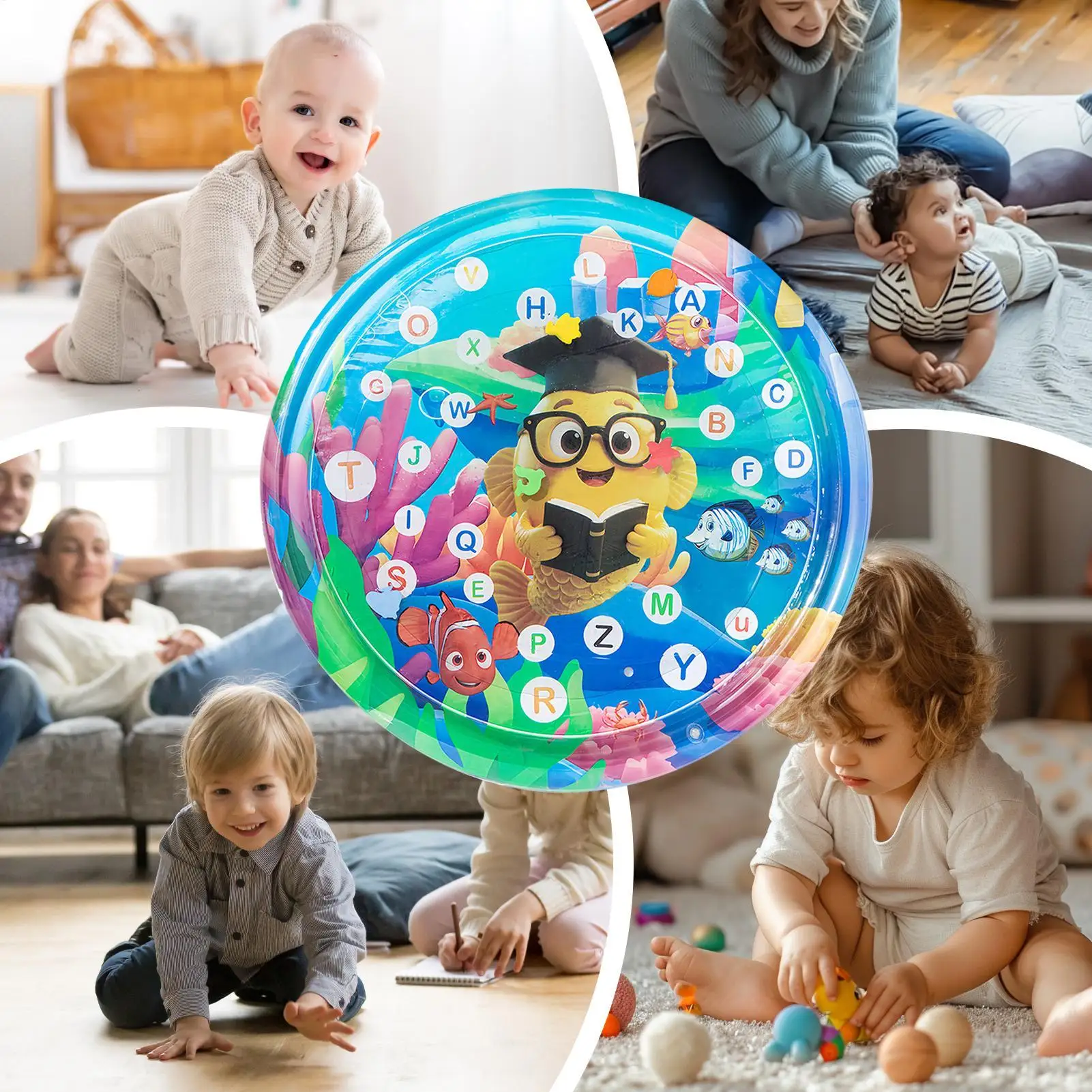 105 ซม.เด็กเล่นเสื่อน้ํา PVC เด็กวัยหัดเดินสนุกกิจกรรม Inflatbale Pad เด็กเล่นน้ําเบาะ Early การศึกษา Sensory ของเล่น