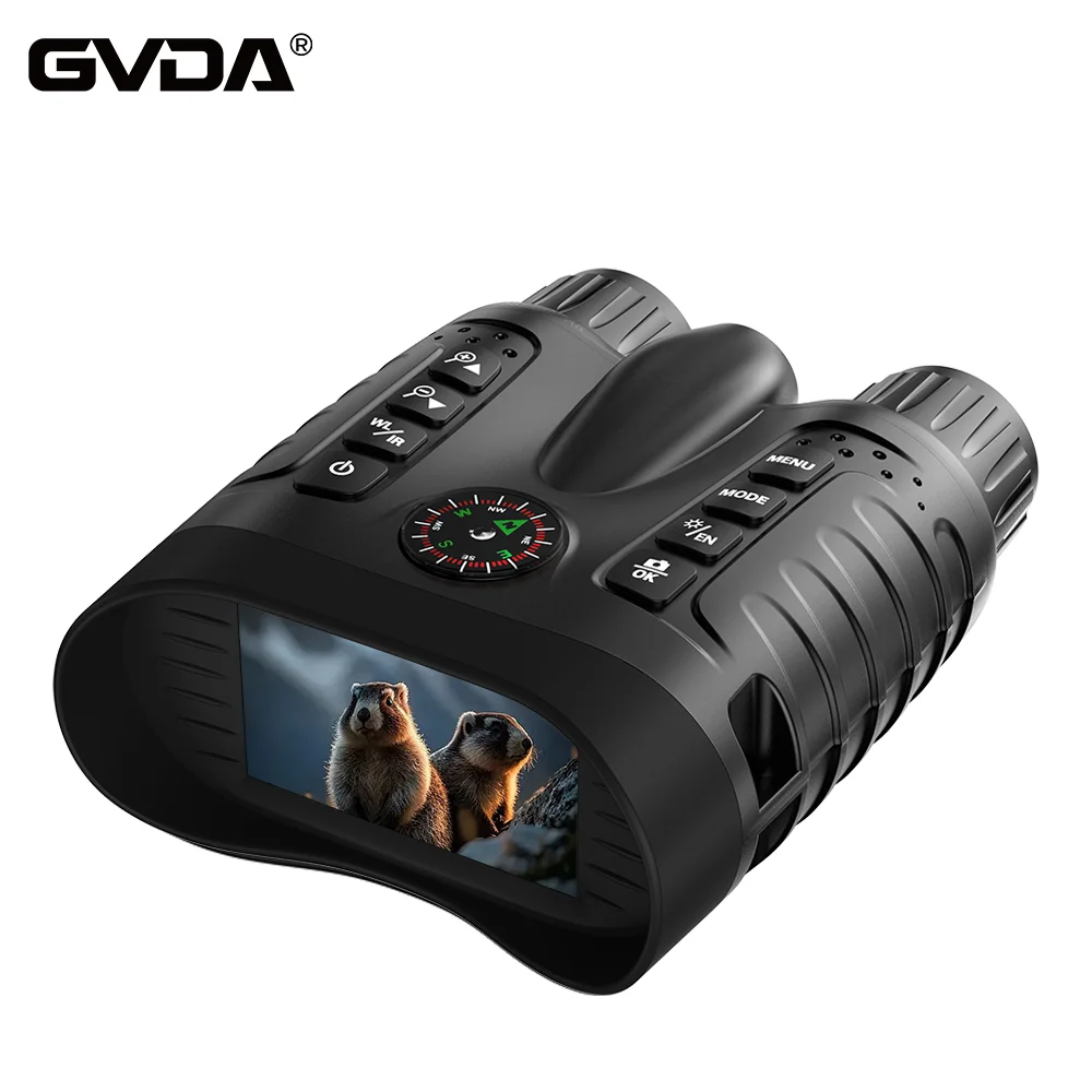 GVDA Night Vision Binoculars Rechargeable 4K Infrared Digital Camera 8X Digital Zoom Day & Night Use for Hunting Camping Boating