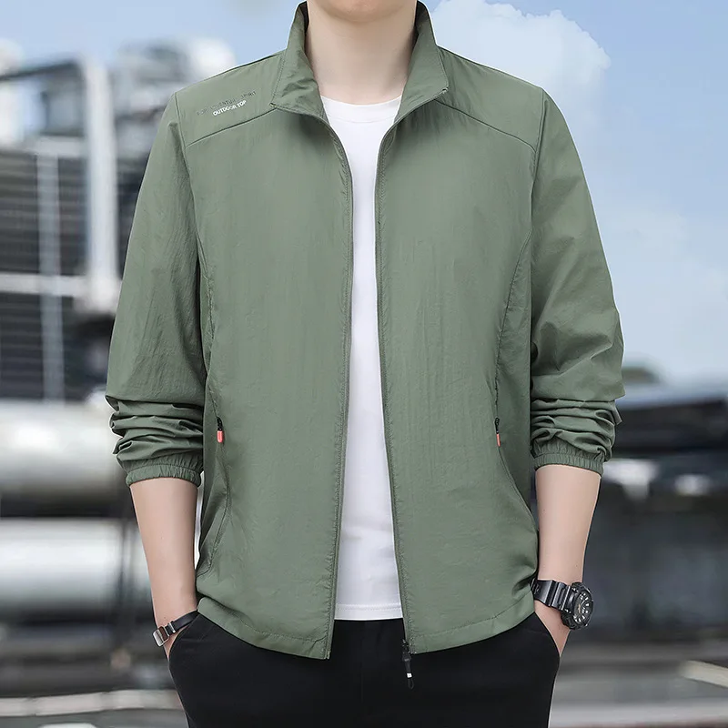 

Ice Silk Quick-drying Sunscreen Clothes Men's Summer Thin Stand-up Collar Jacket Breathable Outdoor New Men's Sunscreen Clothes