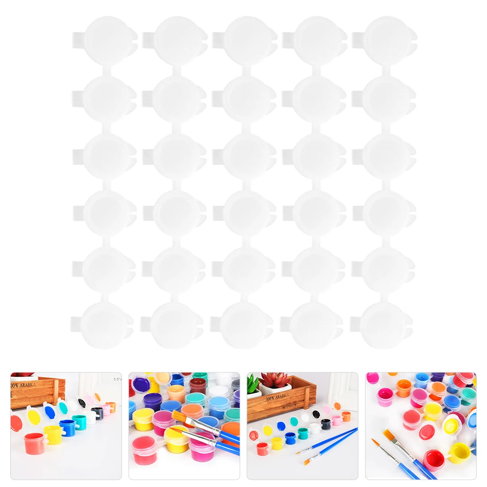 

30pcs 3ml6 Compartments Paint Empty Boxes Clear Plastic Containers with Lid for Kids Storage Craft Supplies Art Palette