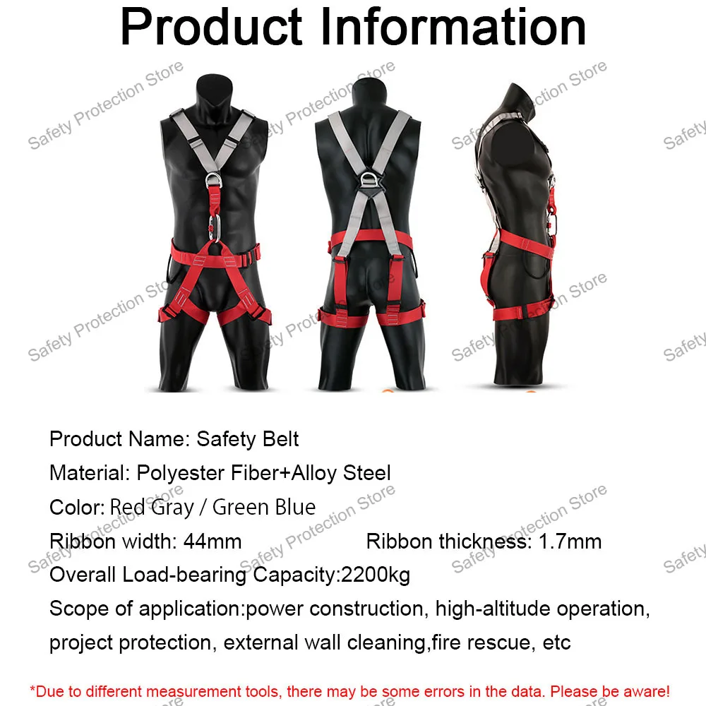 

High Altitude Work Safety Harness Full Body Five-point Safety Belt Rope for Outdoor Rock Climbing Construction Protect Equipment