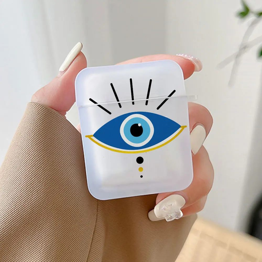 Custodia per auricolari con stampa Lucky Eye Blue Evil Eye per Airpods 3 2 1 custodia protettiva per cuffie Wireless per Air Pods Pro 2 accessori