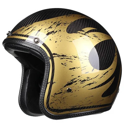 

2022 Vintage Moto Bike DOT approved Motorbike Helm 3/4 Motocross Helmets carbonfiber Retro Motorcycle Helmet Casco