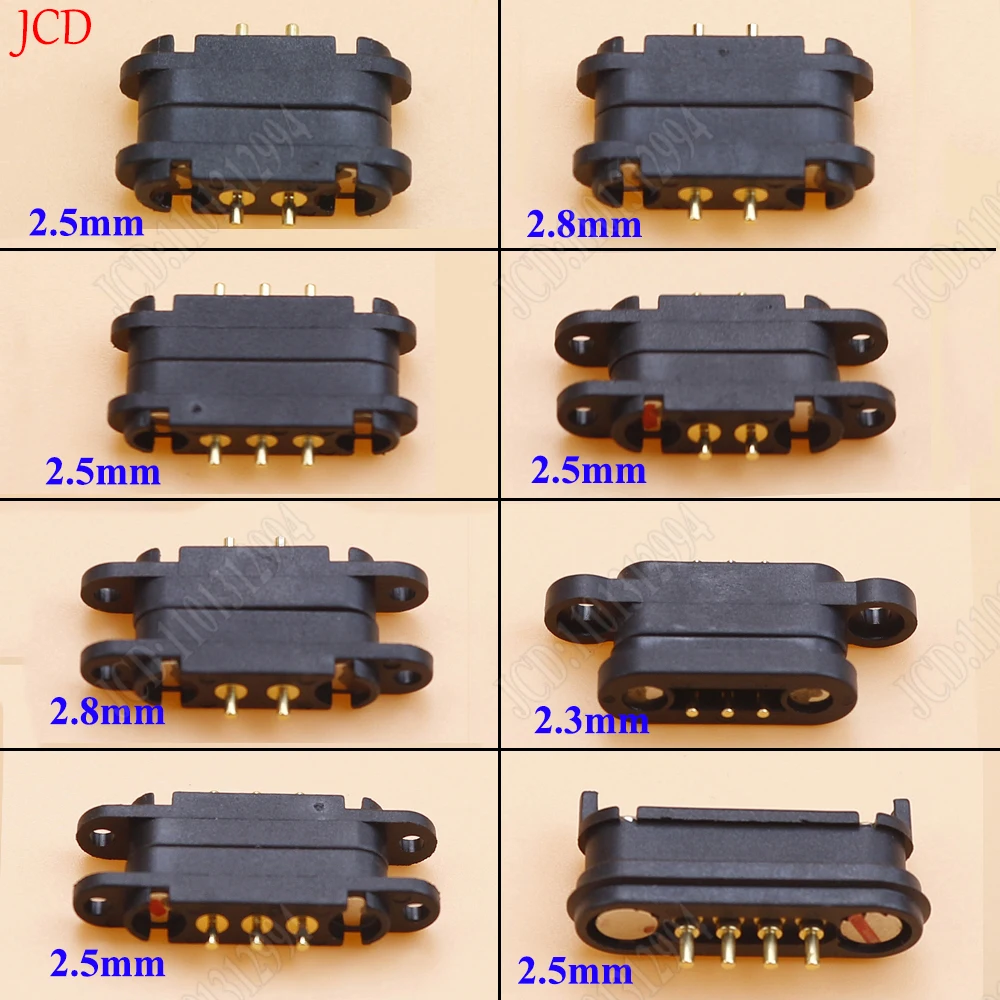 2A Magnetyczne złącze Pogo Pin 2 3 4 5-biegunowe męskie żeńskie 2,8 mm/2,5 mm Obciążenie sprężynowe Gniazdo zasilania DC 2P 3P 4P 5P