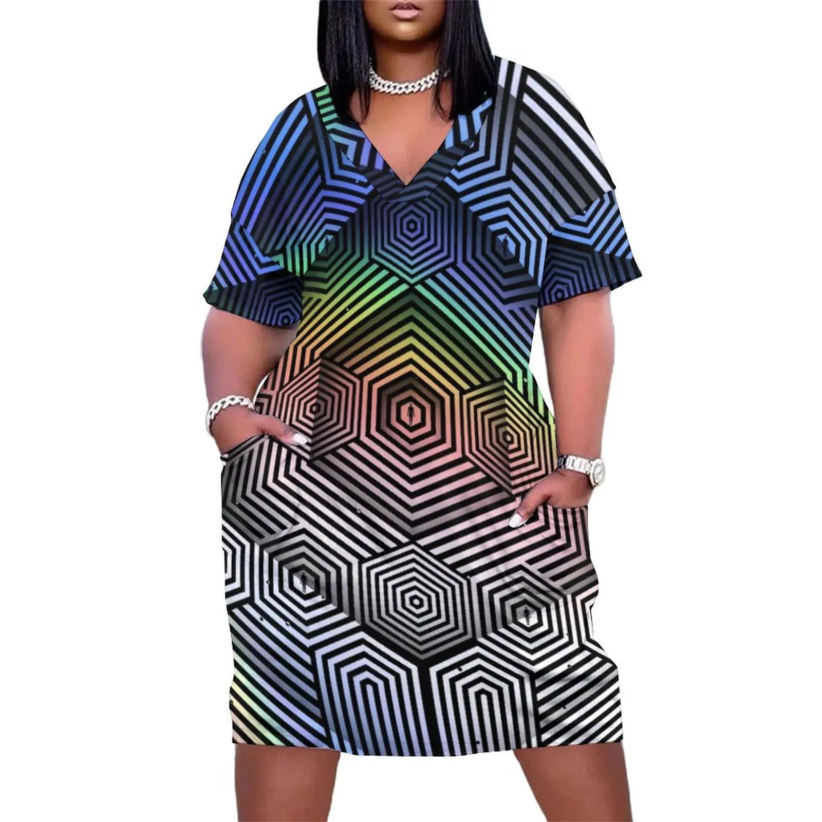 An alien vision of humans Loose Pocket Dress elegant party dress for women 2025 Woman clothing african dresses for woman