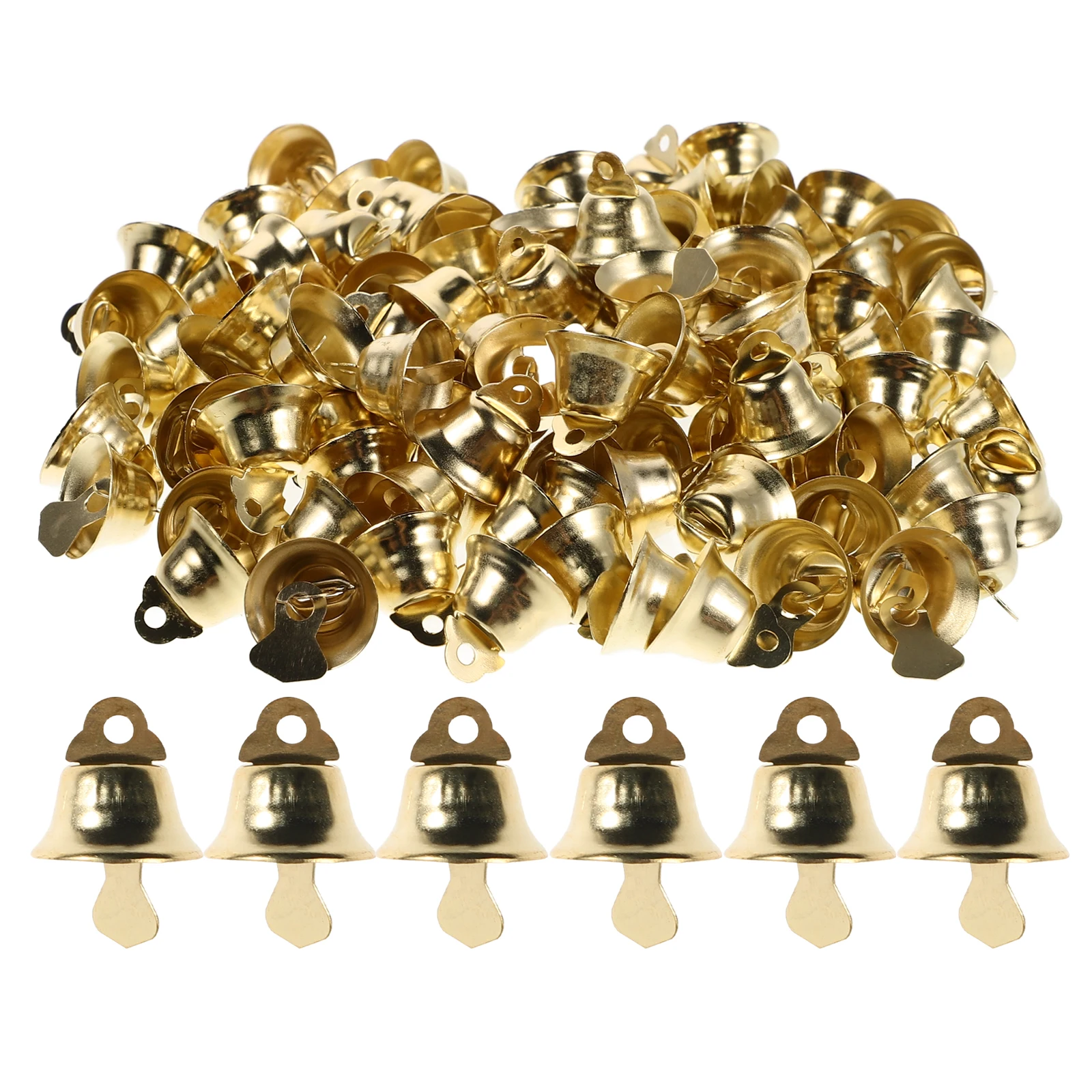 

120 Pcs Bell Decoration Christmas Tree Pendant Mini DIY Accessory Wind Chime Hanging Ornament Gifts Festival Supplies