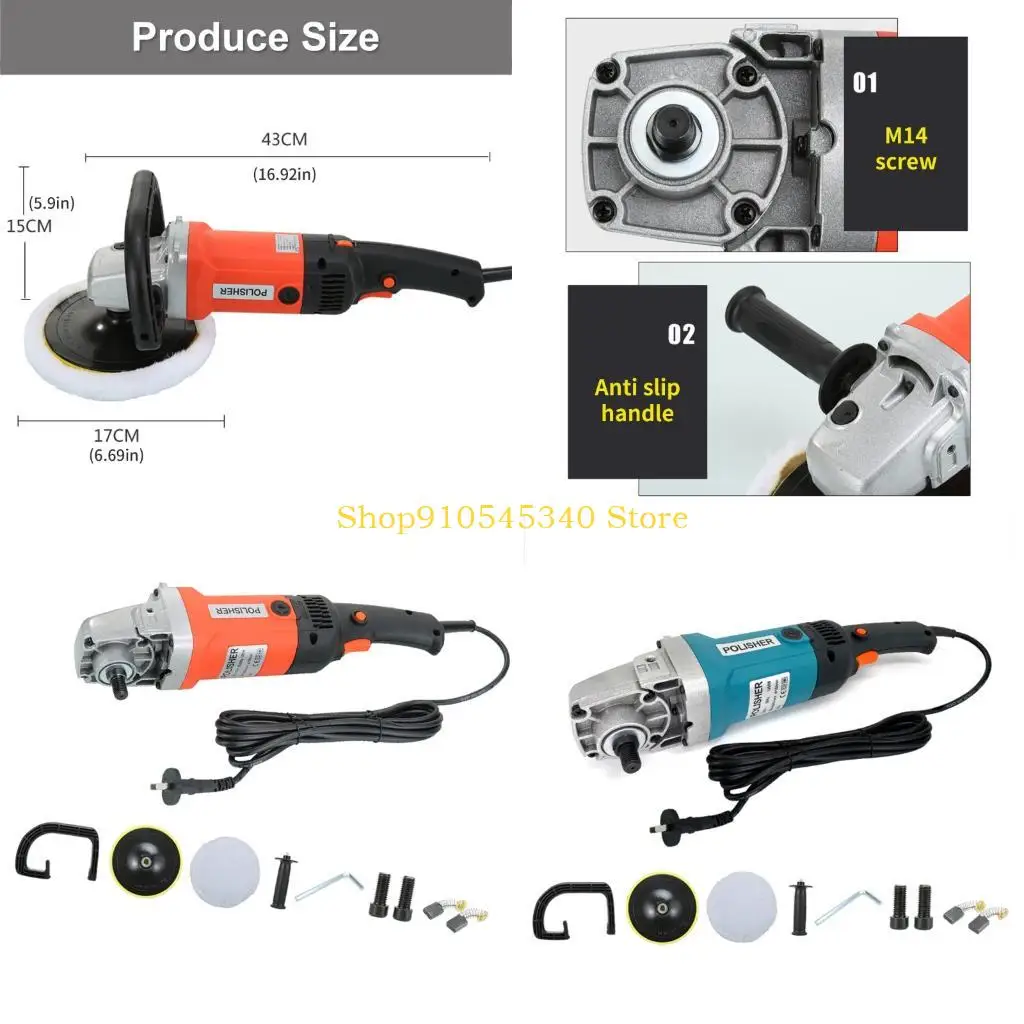 U2JA High Torque Car Buffer Polisher 6 Speed Settings Waxing Machine Device for Automotive Paint Detailing & Restoration