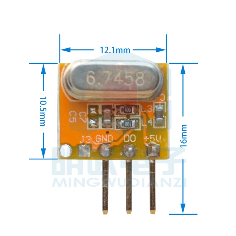Pequeno corpo receptor sem fio, Superheterodyne, módulo, RXB14, 433MHz