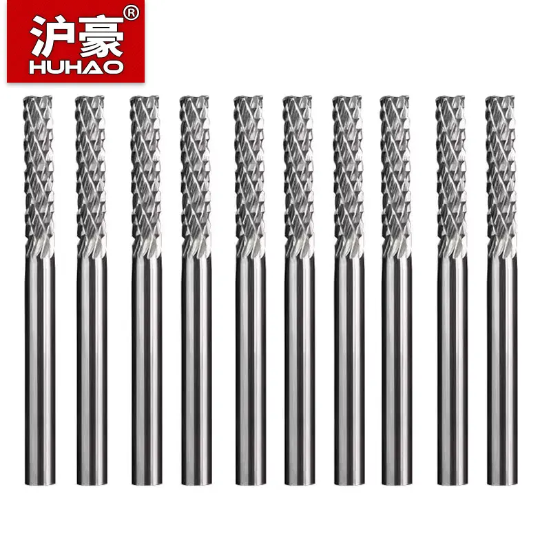 

HUHAO Carbide Drill Bit 3mm Shank Rotary File Wood Metal Polishing File Hard Alloy Rotary Burr CNC End Milling Cutter