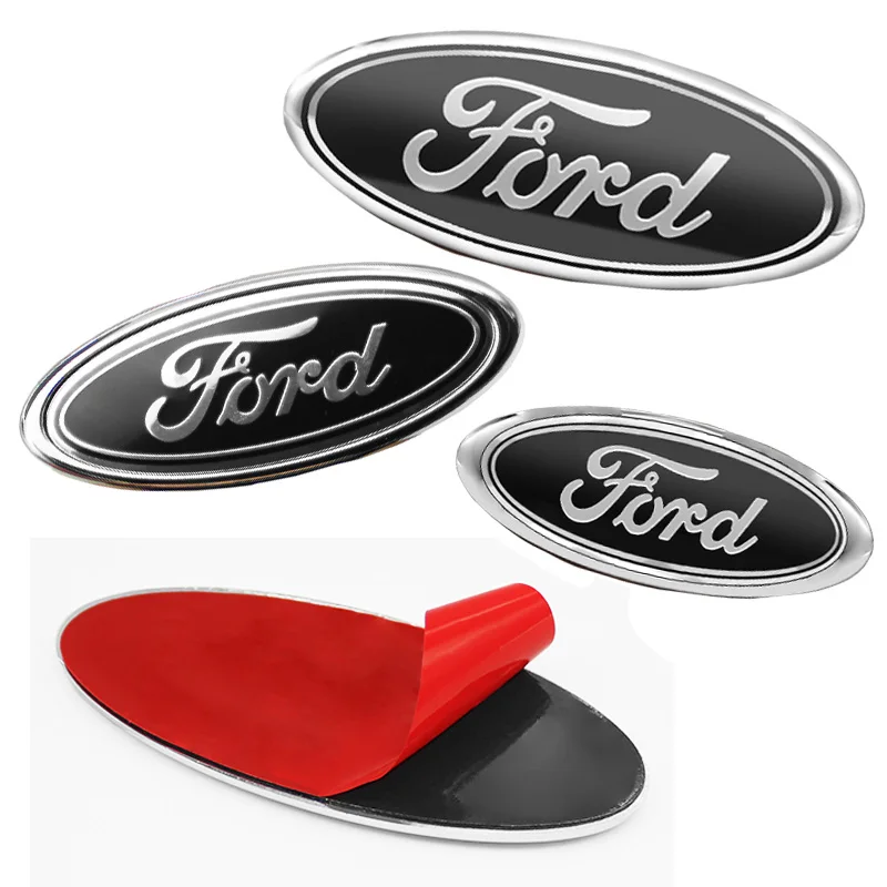 

11.4cm Car Logo Hood Rear Trunk Emblem Blue Sticker Accessories For Ford Fiesta Ranger Mondeo Fusion Escape Kuga Edge Mustang