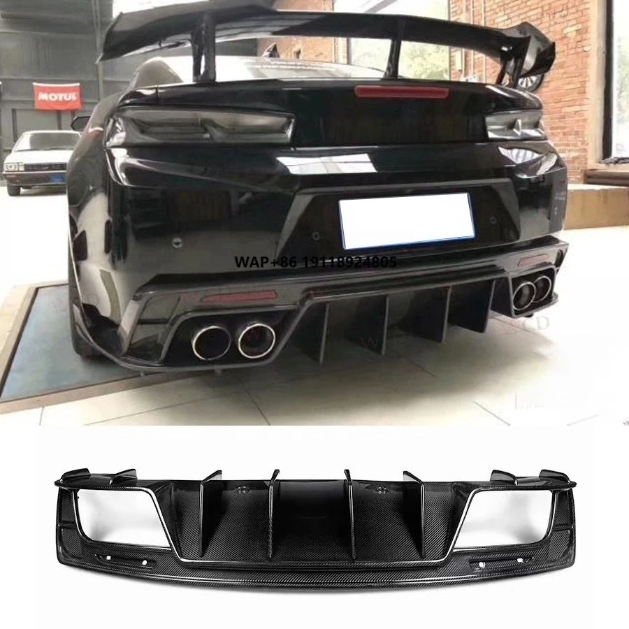 

Carbon Fiber Rear Bumper Lip Diffuser for for Camaro ZL1 2017-2019 Rear Diffuser Spoiler Splitter Car Accessories
