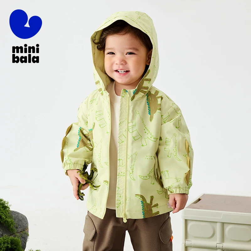Mini Bala Fleece-Lined Outerwear Children Boys and Girls New in Winter Baby Warm Three-Proof Outerwear for New Year\'s Greeting