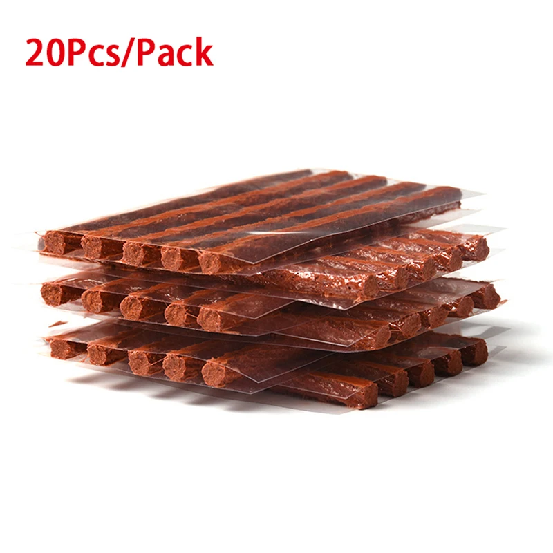 20Pc/Pack Tubeless Tire Repair Strips Stiring Glue for Tyre Puncture Emergency Car Motorcycle Bike Tyre Repairing Rubber Strip