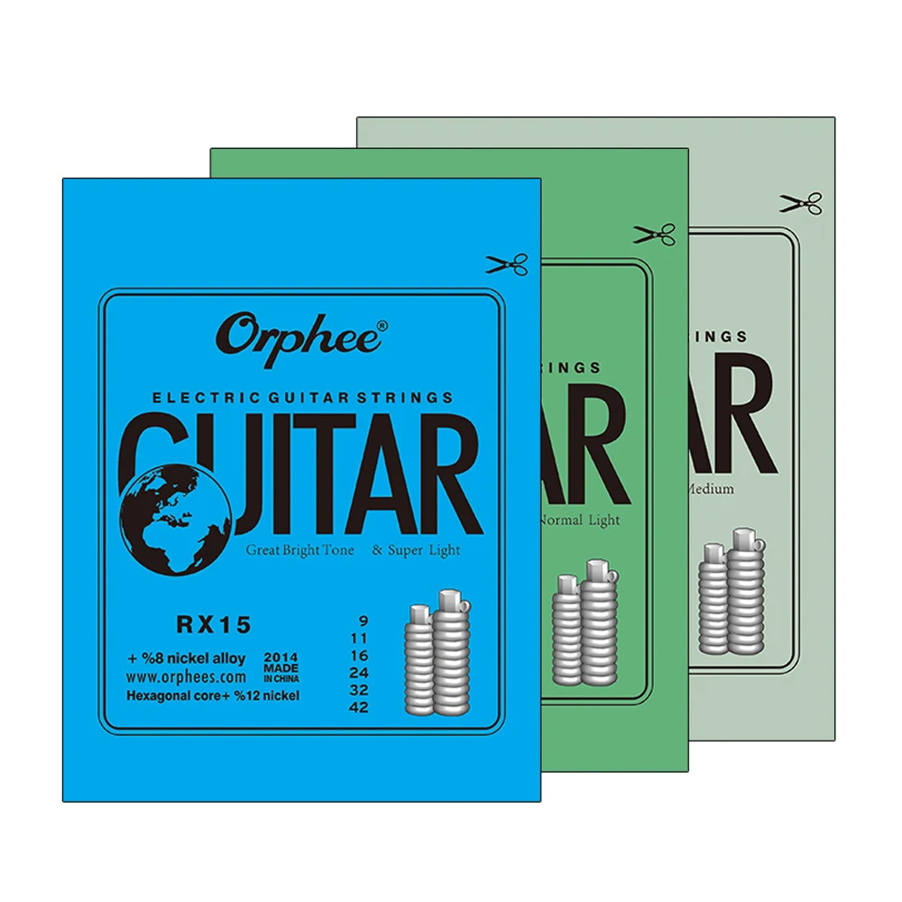 

Orphee Electric Guitar Strings Practiced Hexagonal Carbon Steel 6 Strings Austenite Alloy Winding Guitar Strings RX15/RX17/RX19