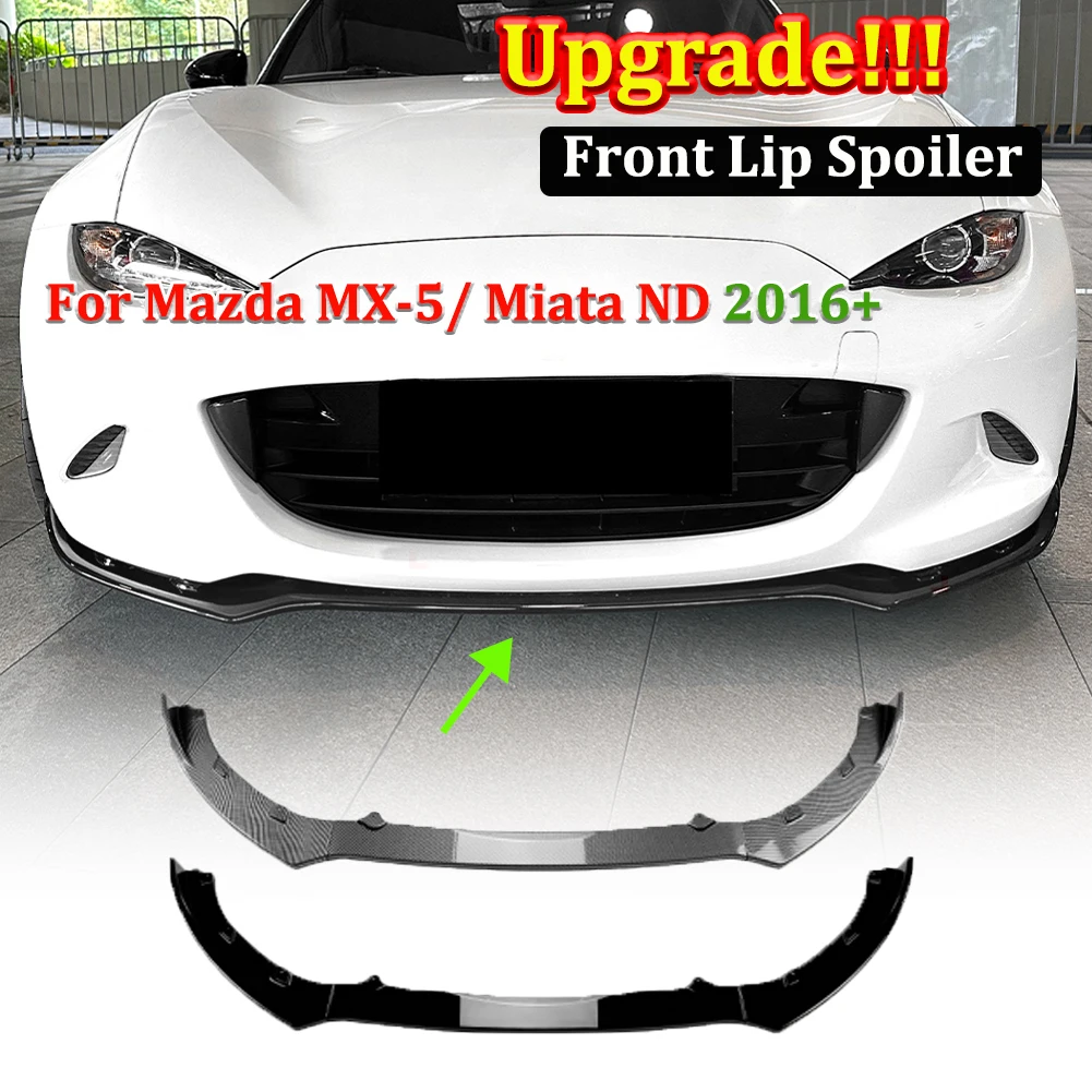 마쯔다 MX-5/ 미아타 ND 2016+ 프론트 범퍼 쇼벨 프론트 립 스포일러 로워 립 스플리터 외장 개조 글로시 블랙