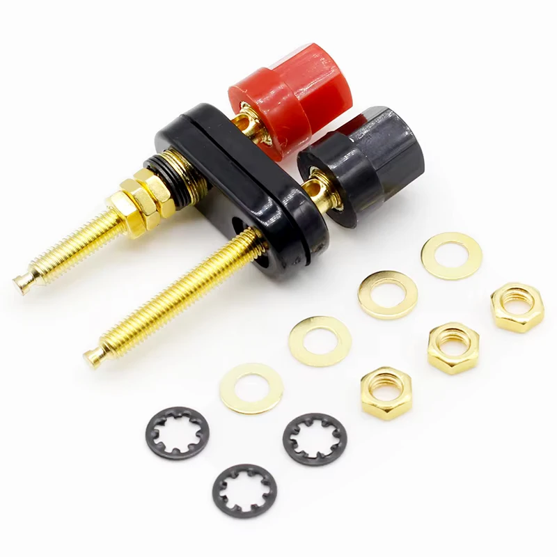 1Pcs Banana Plugs Jack Socket Couple Terminals DIY Connectors Speaker Audio Connector Amplifier Terminal Binding Post Red Black