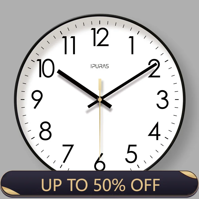 10-14 Inch Simple Wall Clock for Living Room Classic European Clock Battery Operated Easy-to-Read Quartz Clock Wall Decoration