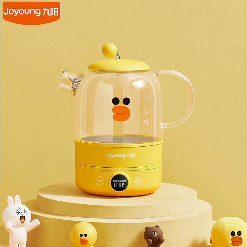 Joyoung น่ารัก Teko Listrik สุขภาพรักษาหม้อ800W 800ML ดอกไม้ชากาต้มน้ำอังกฤษนำเข้า Thermostat สำหรับ Home Work 220V