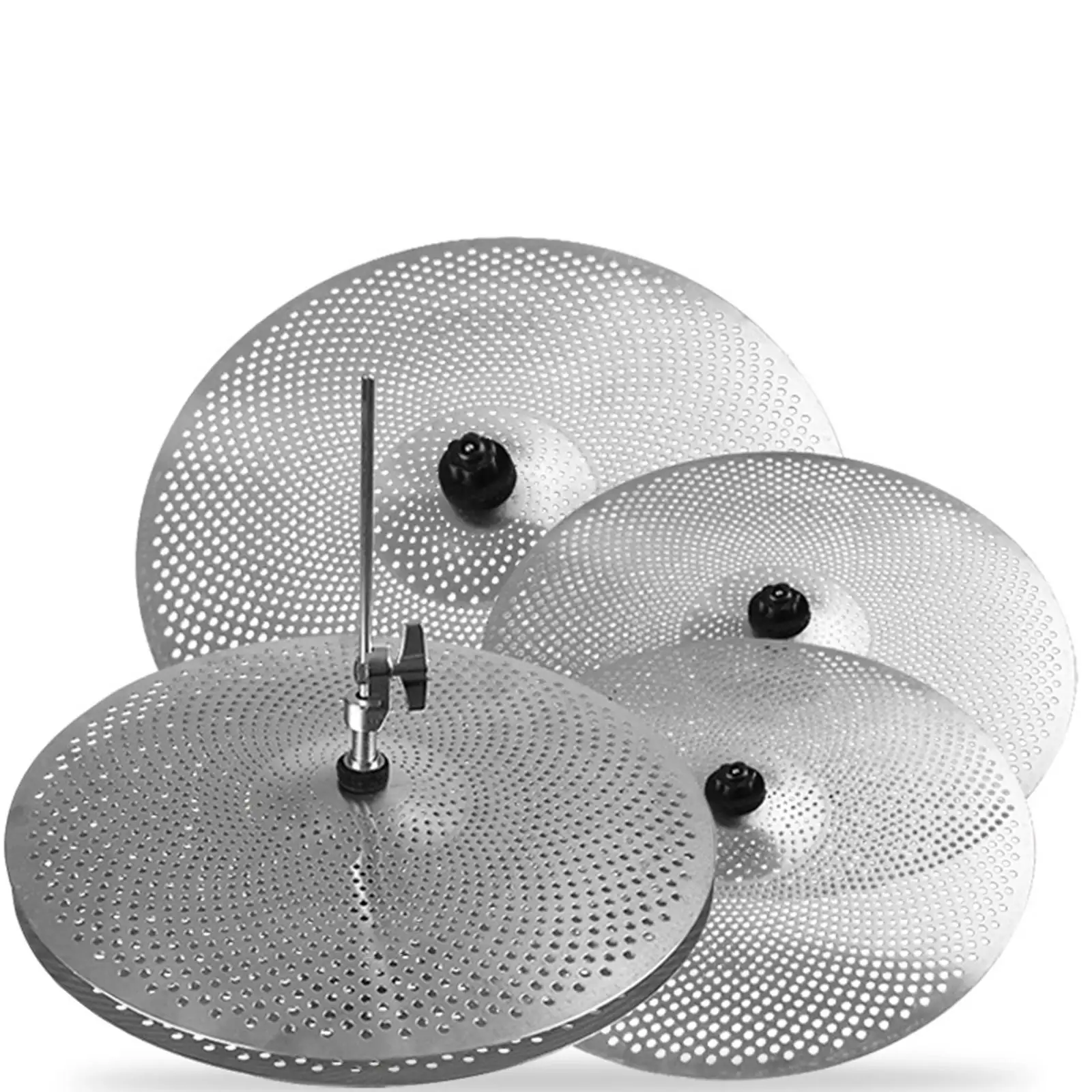 

4 Pieces Drum Cymbals Mute Cymbals Alloy Replacement Percussion Accessories Music Room Sturdy Stage Drummer Practice Cymbals