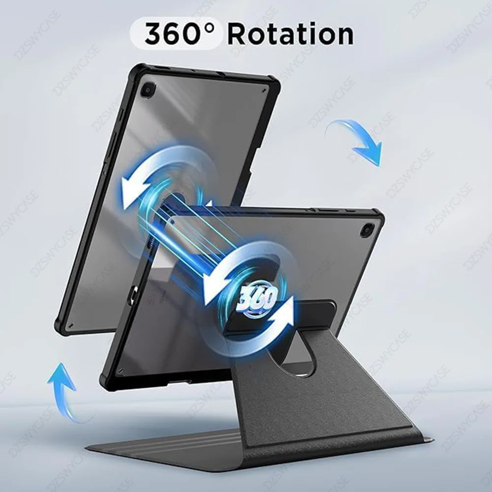 360° Rotating Case For Samsung Galaxy Tab S6 Lite 10.4 Inch 2024/2022/2020, with Pencil Holder, Auto Sleep / Wake Clear Cover view 5
