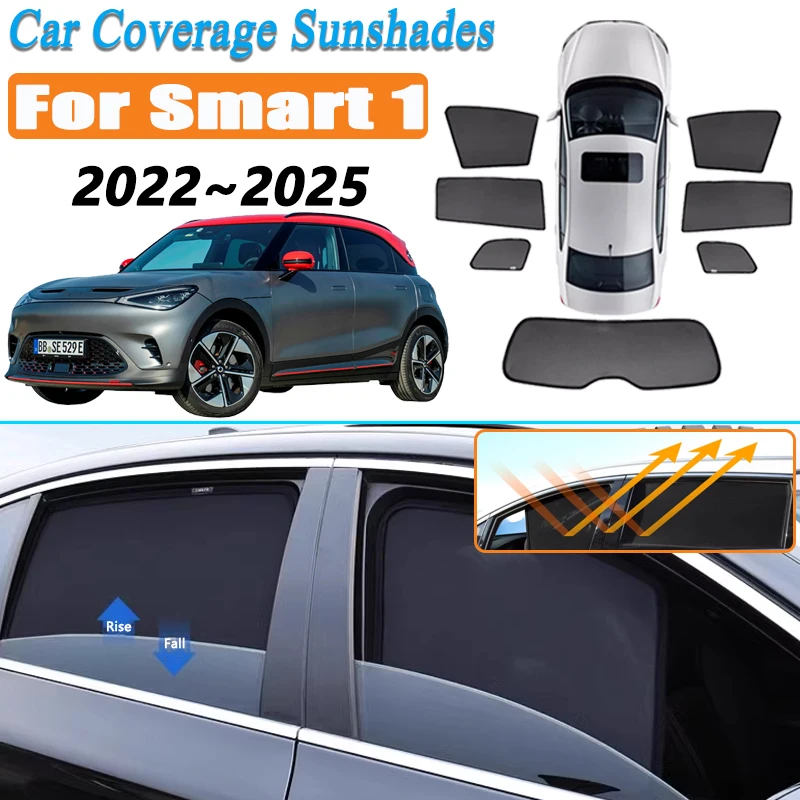 

Fit For Smart 1 Accessories 2022 2023 2024 2025 Magnetic Car Sunshade Shield Windshield Curtain Side Window Sun Shades Sunscreen