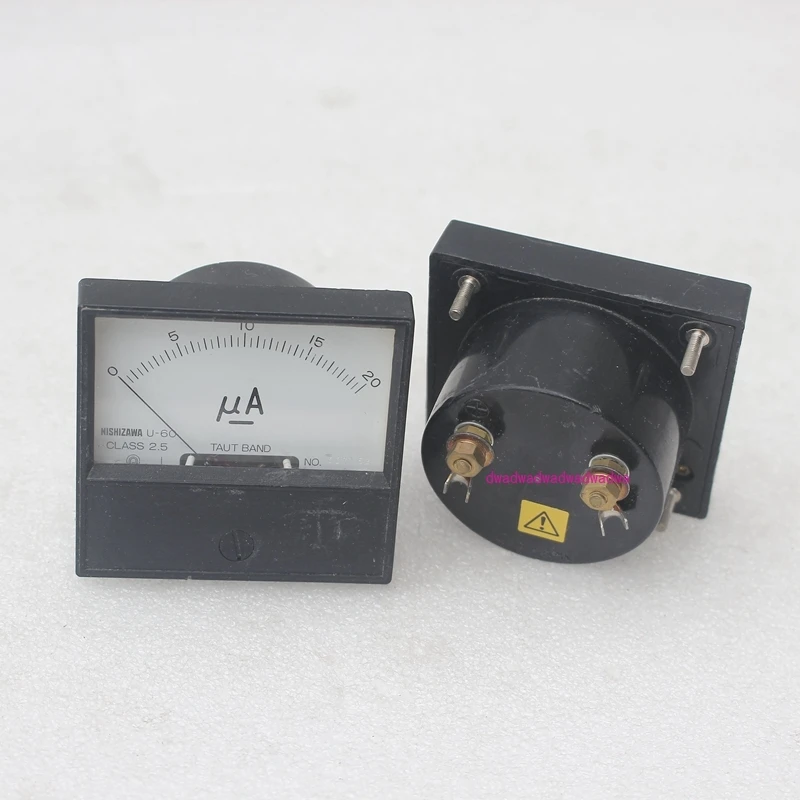 imported Disassembly Machine 0-20UA Pointer Meter Head Glass Surface DC Amperage Meter DIY