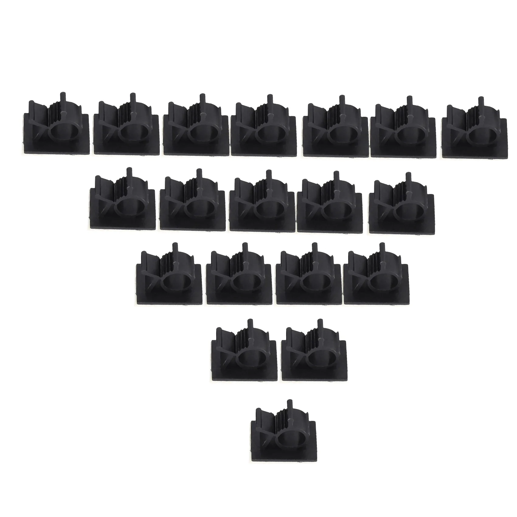 M93K-60Pcs Black Adjustable Plastic Cable Clamps Self Adhesive Car Cable Clips Wire Organizer