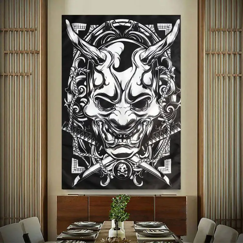 VIKAMA Wandteppich mit cooler Illustration im Ukiyo-e-Stil, Dekoration für Wohnheim, Wohnzimmer, japanisches Restaurant, Izakaya-Hintergrund