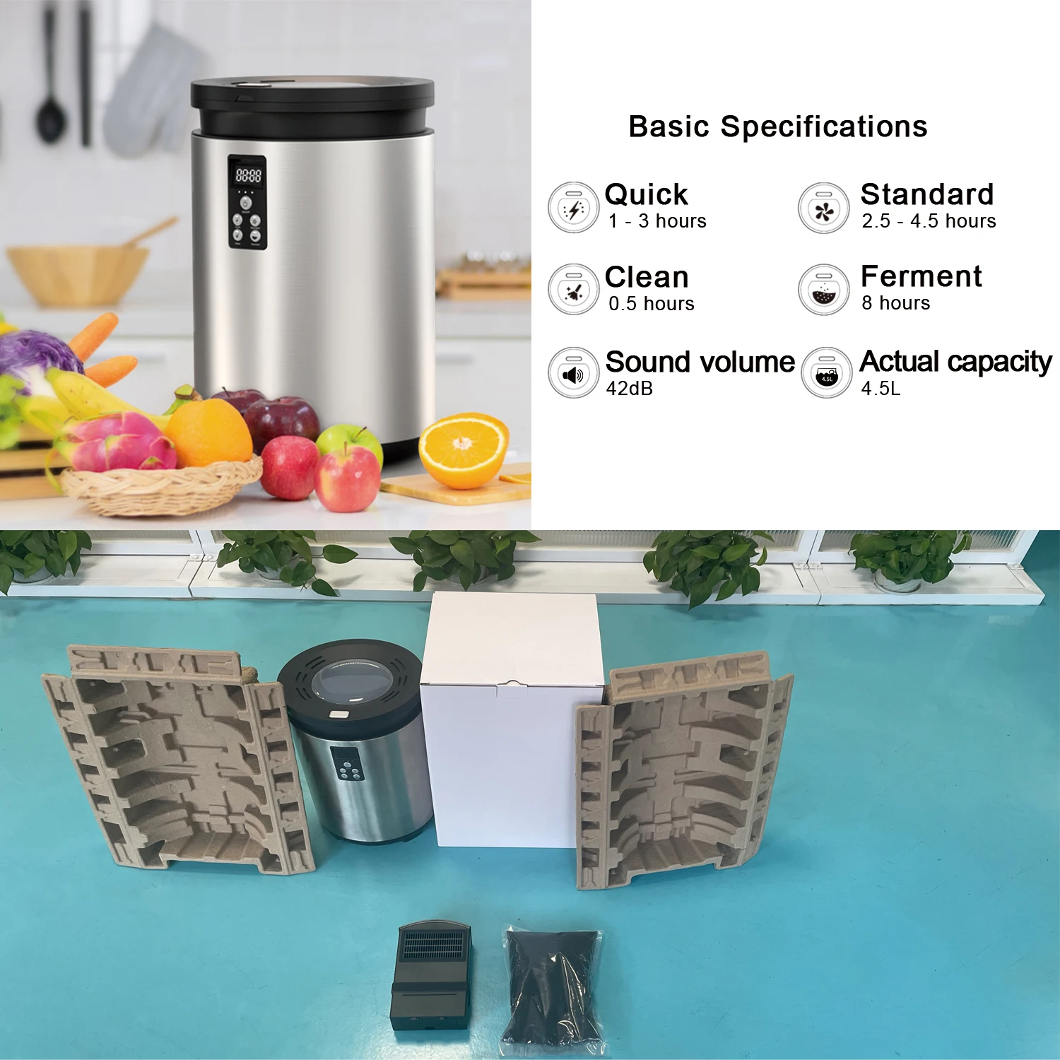 Indoor Kitchen Composter Converts  Organic Food Waste Into Nutrient For Garden Planting Recycling
