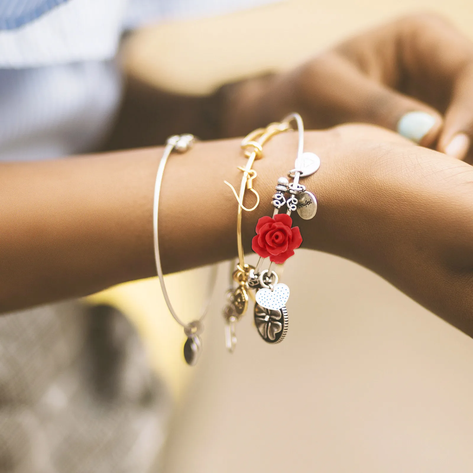 

50pcs Red Rose Loose Beads Jewelry Making DIY Accessories Romantic Craft Decorations For Necklace Bracelets Earrings