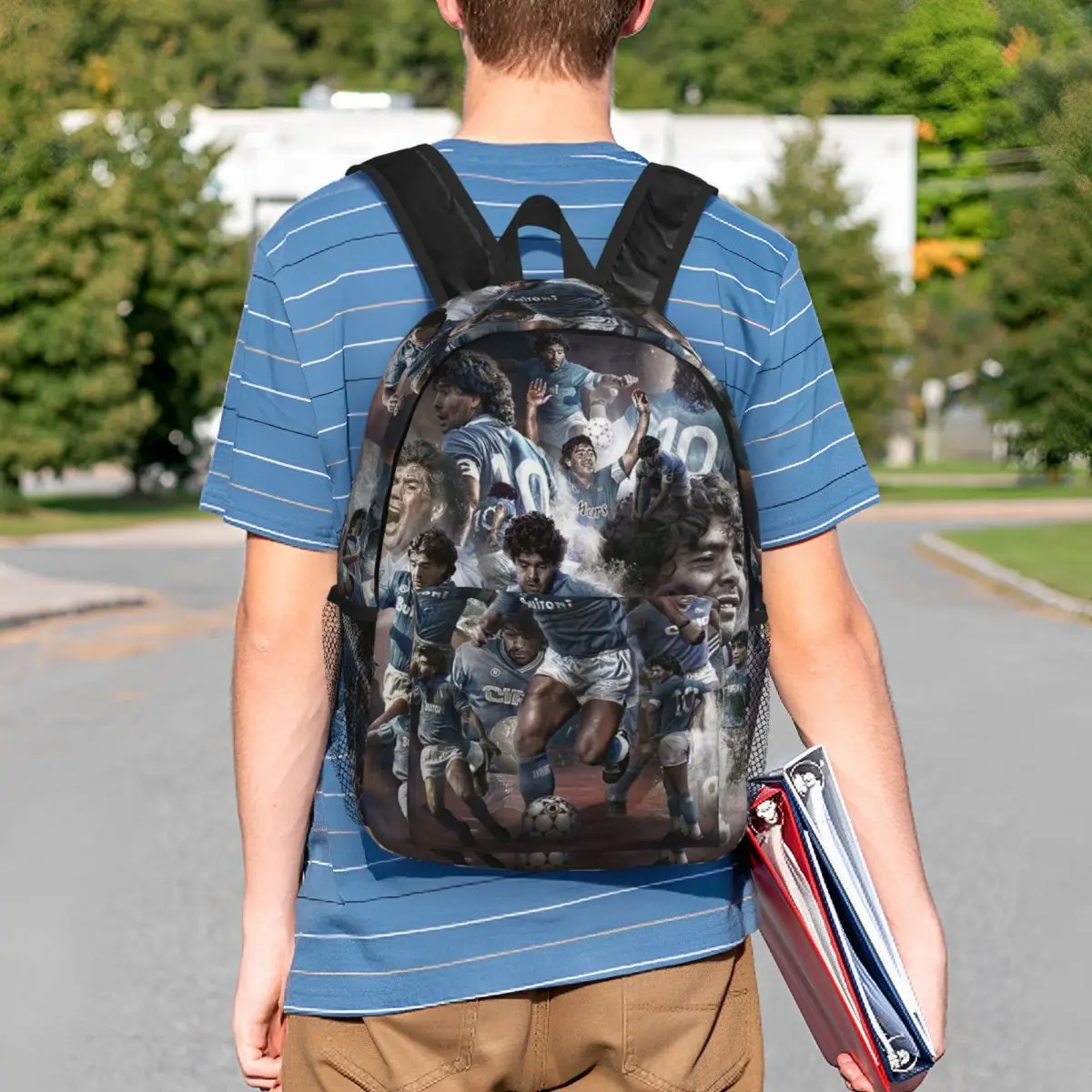 Diego Maradona D10 Backpack Student Boys Girls BookBag Children School Bag Computer Shoulder Bags for Men Women