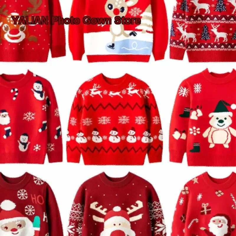 Kids Christmas Theme Clothing 2025 Autumn Winter Stylish Infant Knit Sweater New Year Outfit
